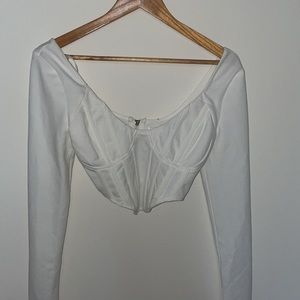 White long sleeve corset top